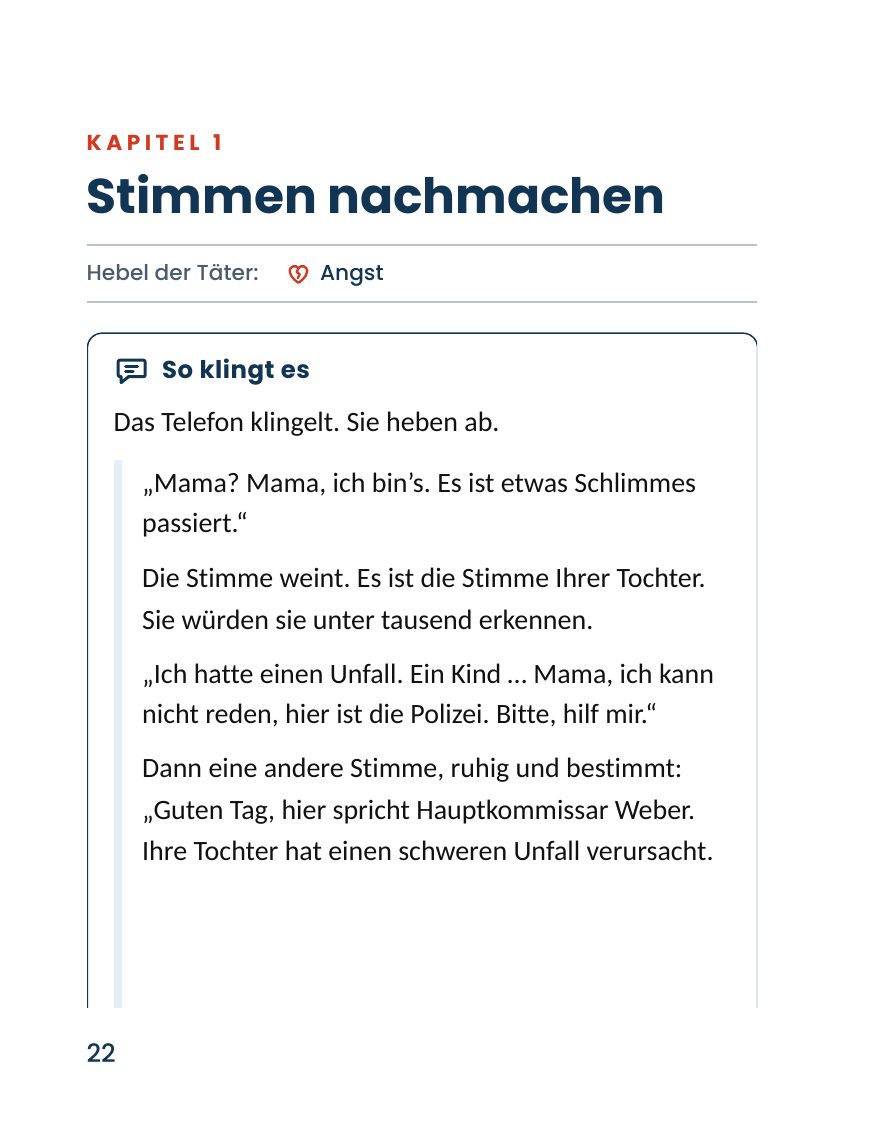Buchseite 22: Kapitel 1, Stimmen nachmachen
