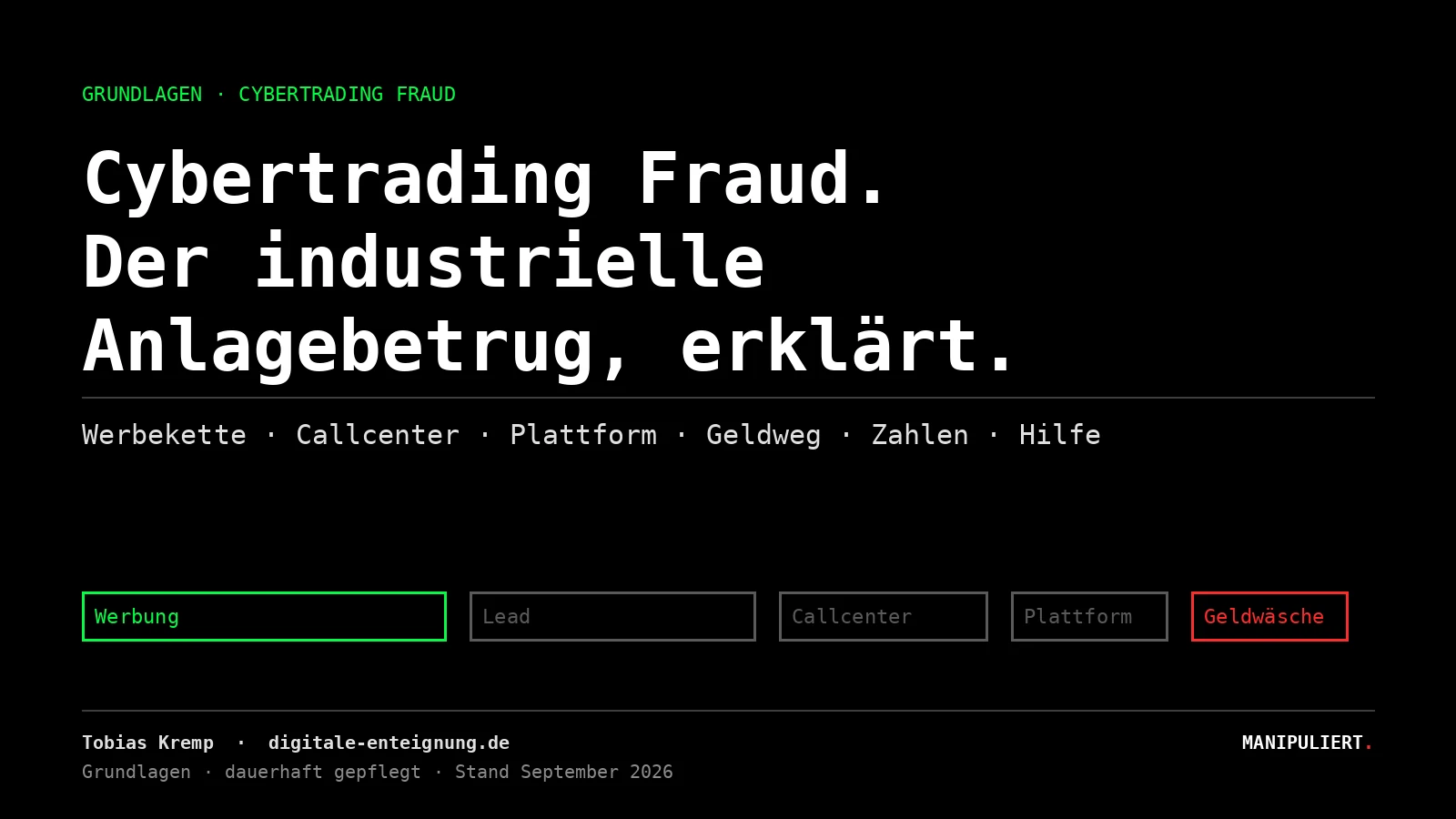 Cybertrading Fraud. Der industrielle Anlagebetrug, erklärt.